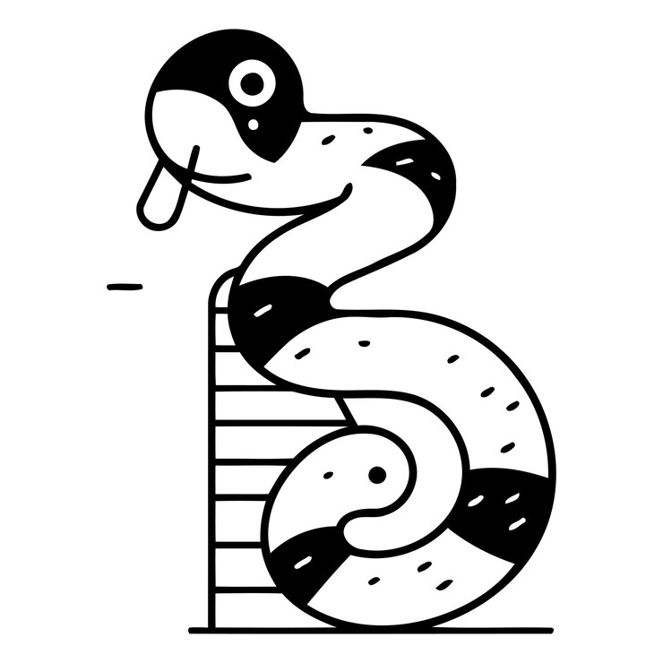 Vetor ilustração vetorial de cobra em estilo plano em fundo branco objeto isolado