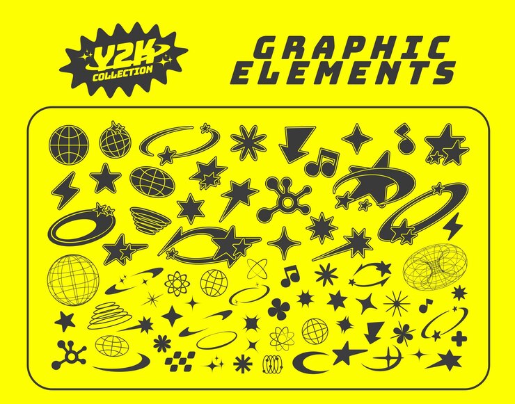 Vetor ilustração vetorial de coleção de elementos y2k