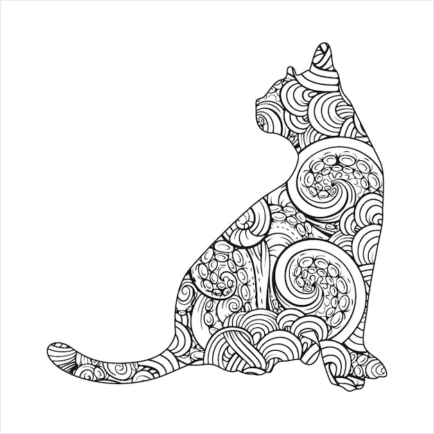 mandala de gato para colorir para adultos 6325843 Vetor no Vecteezy