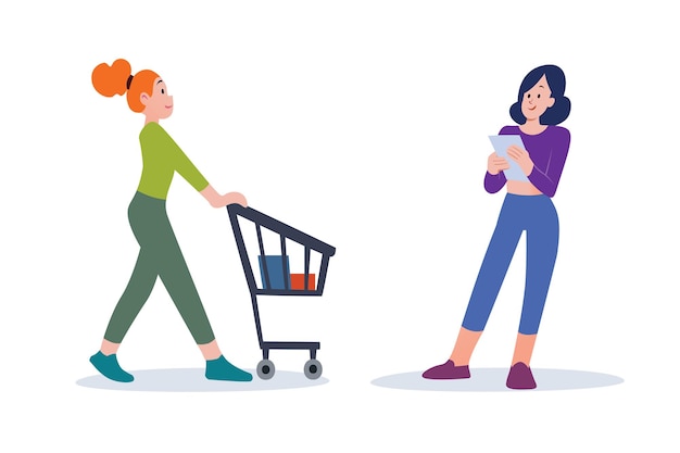 Vetor ilustração vetorial de compras