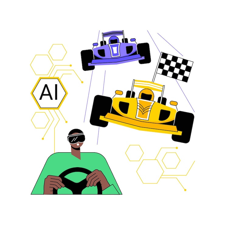 Vetor ilustração vetorial de conceito abstrato de realidade virtual aianhanced