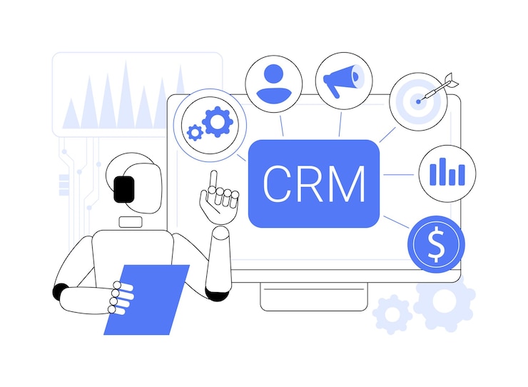 Vetor ilustração vetorial de conceitos abstratos de crm a gestão das relações com os clientes
