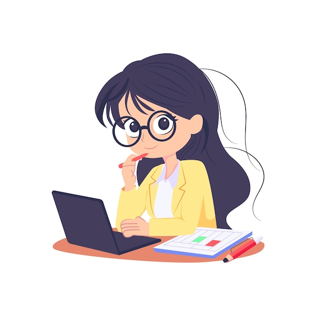 Ilustração vetorial de contabilidade feminina arquivo EPS 10