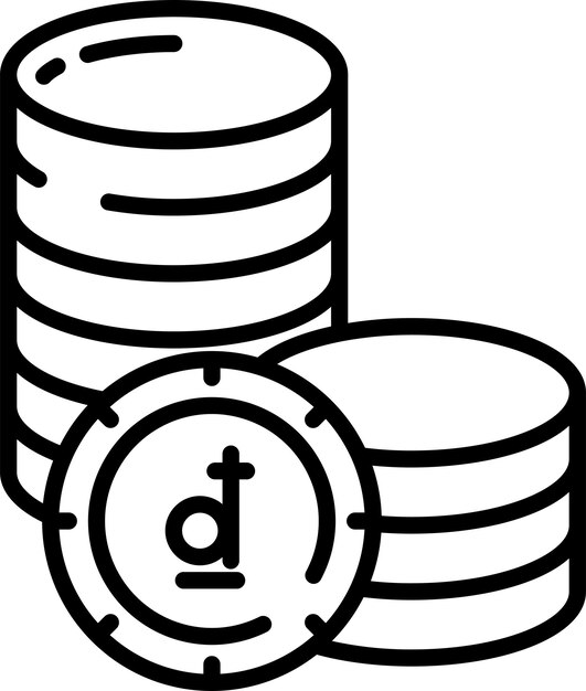 Vetor ilustração vetorial de contorno de dong coinsolid