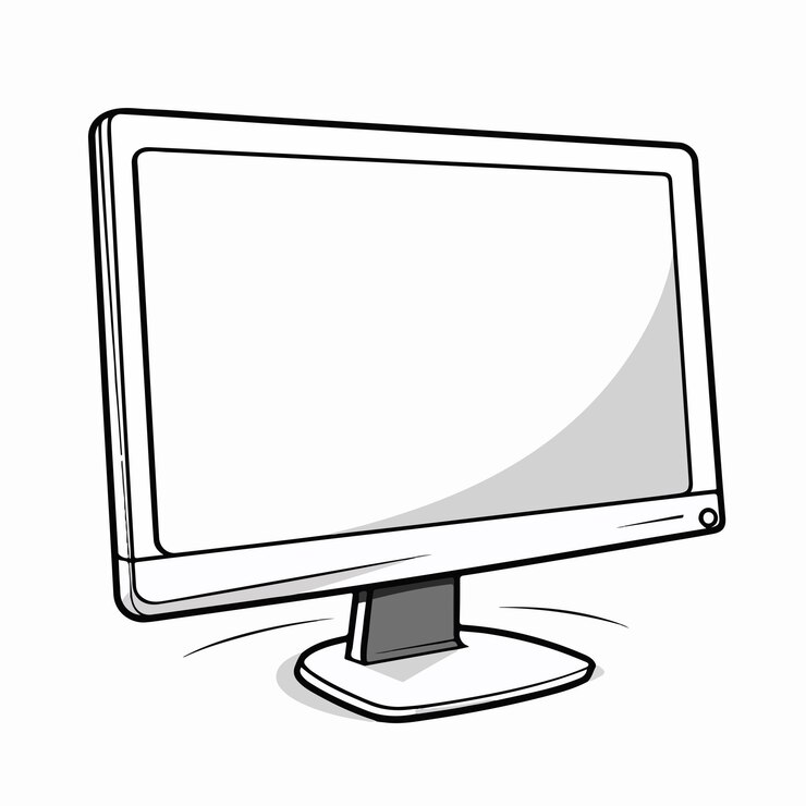 Vetor ilustração vetorial de contorno de monitor moderno isolada em fundo branco