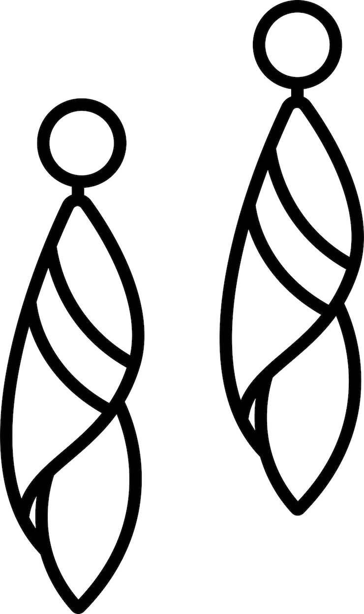 Vetor ilustração vetorial de contorno sólido de brincos