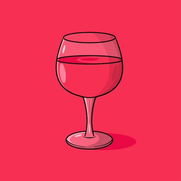 Vetor ilustração vetorial de copo de vinho tinto,