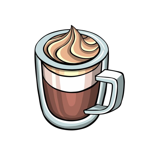 Ilustração vetorial de cor de bebida de café frappe