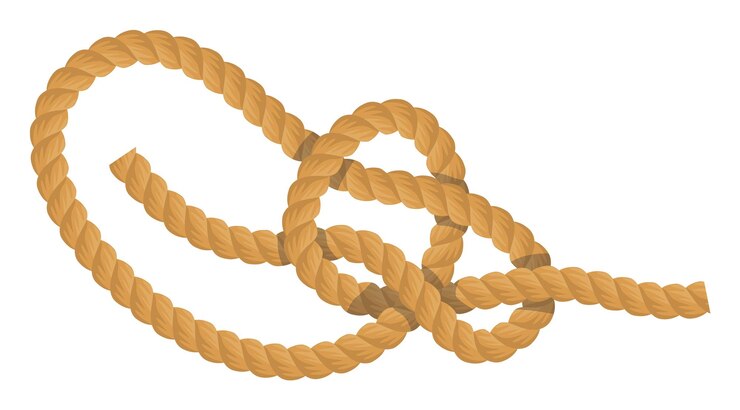 Vetor ilustração vetorial de corda torcida castanha isolada fundo branco textura tecida detalhada fibrosa