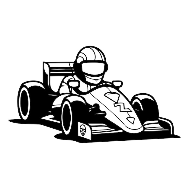 Ilustração vetorial de corrida de kart de desenho animado elemento de design de esporte e competição