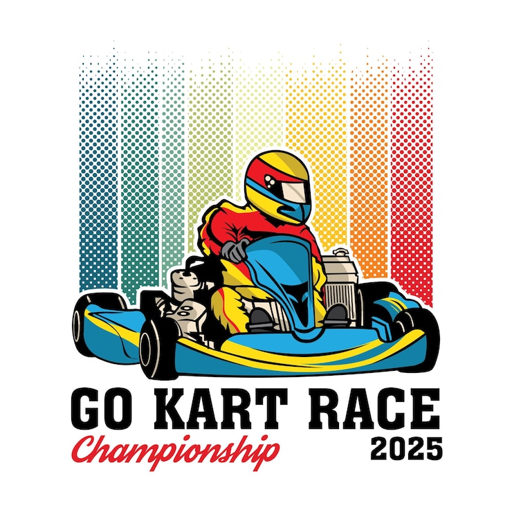 Vetor ilustração vetorial de corrida de kart perfeita para design de camiseta