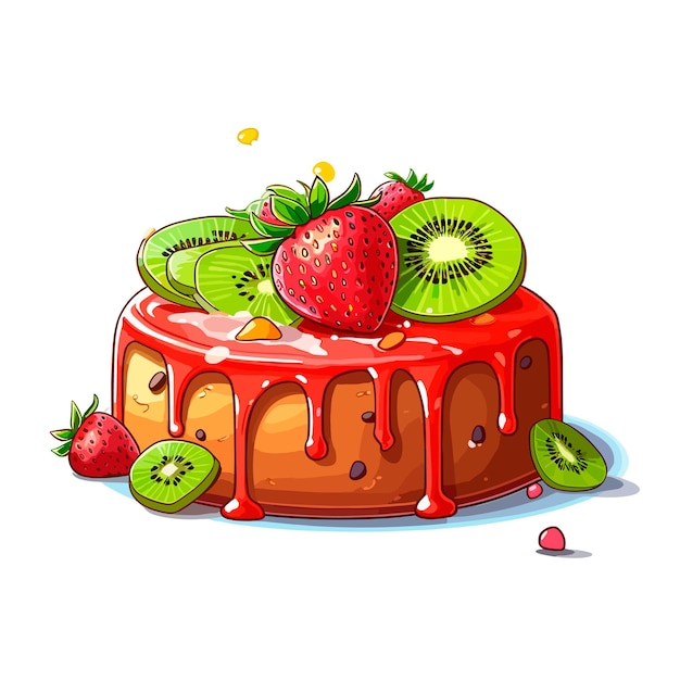 Colorido Delicioso Bolo Conjunto Desenho Animado Ilustração imagem vetorial  de ygstudio© 656013810