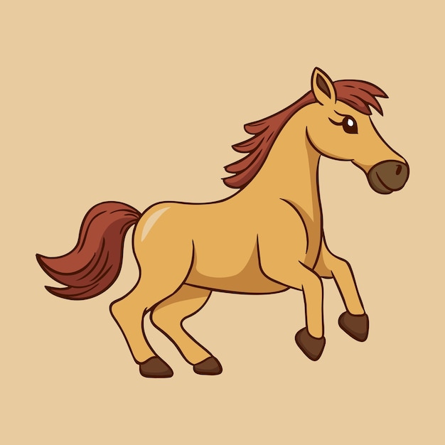 Ilustração vetorial de desenho animado de cavalo fofo para produtos infantis