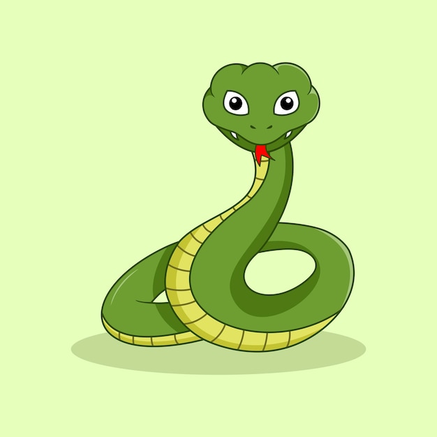 Ilustração vetorial de desenho animado de cobra