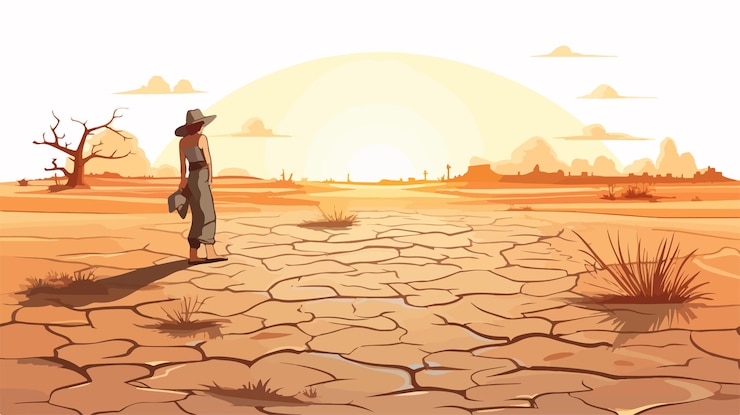 Vetor ilustração vetorial de desenho animado de conceito criativo de seca isolada