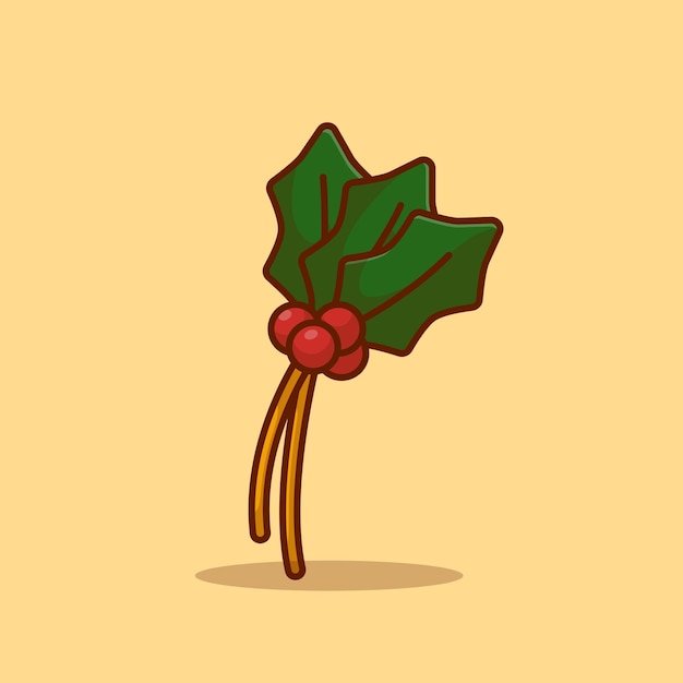 Vetor ilustração vetorial de desenho animado de frutas de natal conceito de ícone isolado