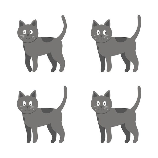 Ilustração vetorial de desenho animado de gato bonito