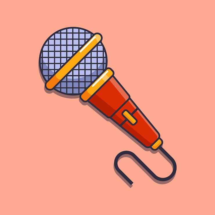 Vetor ilustração vetorial de desenho animado de microfone