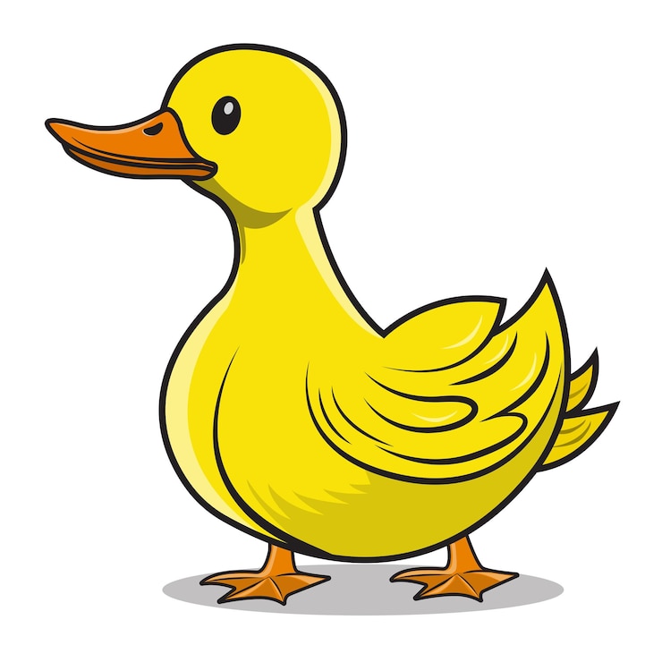 Vetor ilustração vetorial de desenho animado de pato bonito