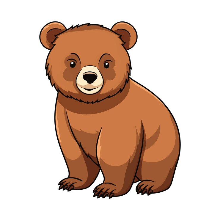 Ilustração vetorial de desenho animado de urso fofo