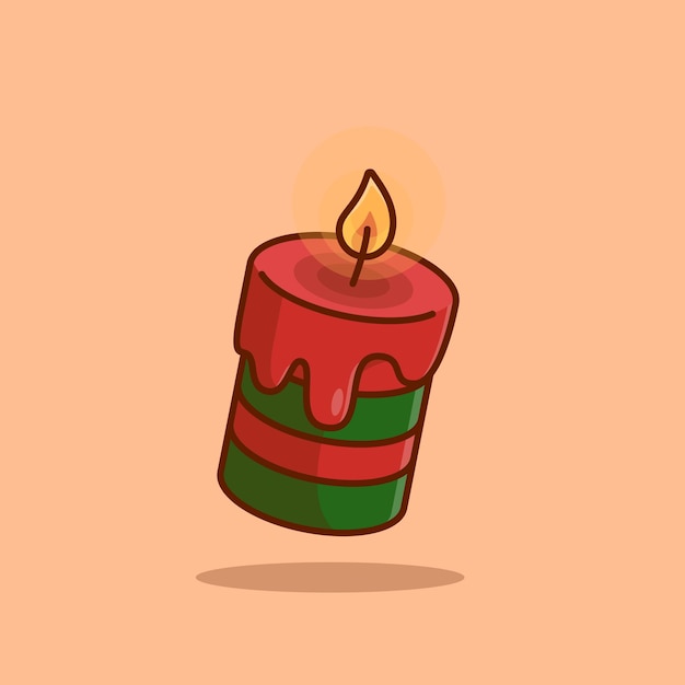 Ilustração vetorial de desenho animado de vela de natal conceito de ícone isolado