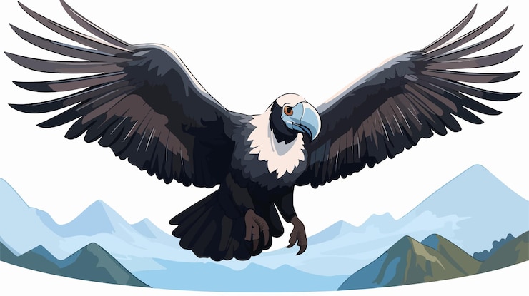 Vetor ilustração vetorial de desenho animado do condor dos andes