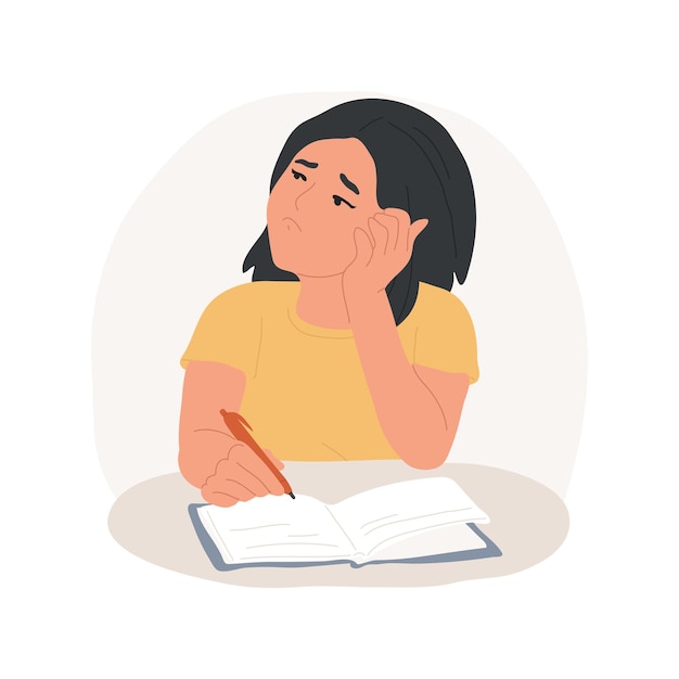 Ilustração vetorial de desenho animado isolado aborrecido