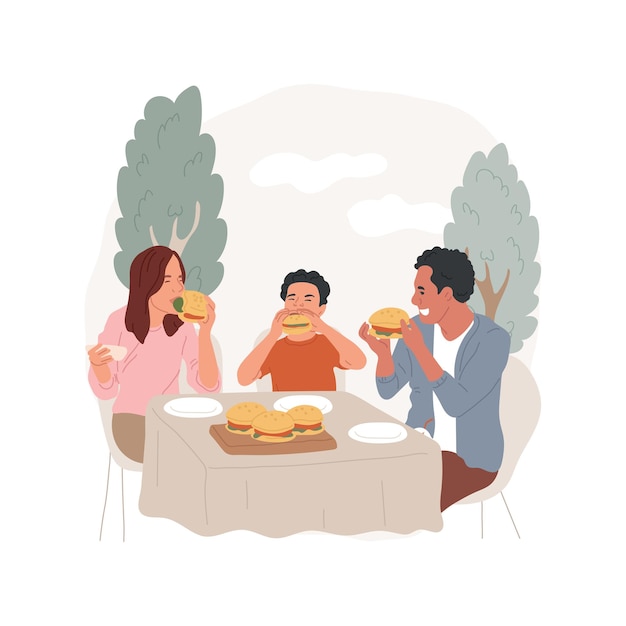 Ilustração vetorial de desenho animado isolado de hambúrgueres