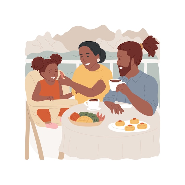 Ilustração vetorial de desenho animado isolado do pequeno-almoço