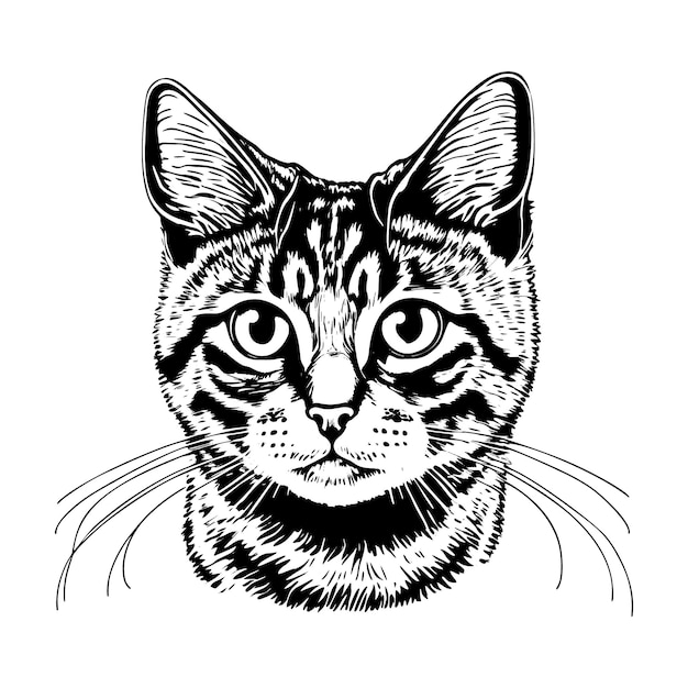 ilustração vetorial de desenho de cara de gato