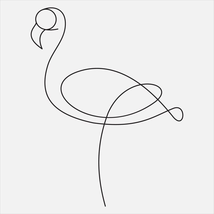 Vetor ilustração vetorial de desenho de linha contínua a mão arte de garça