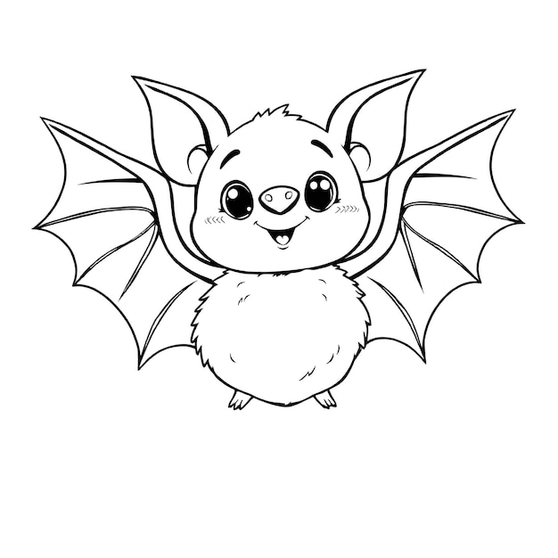 Ilustração vetorial de desenho de morcego Para colorir