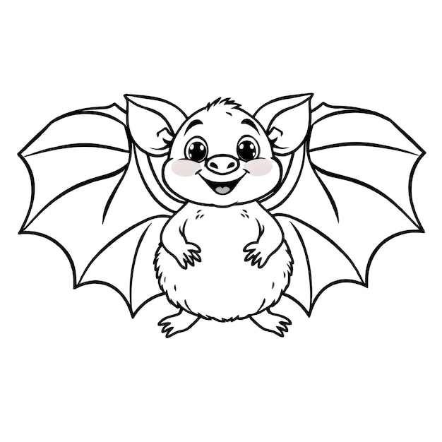 Ilustração vetorial de desenho de morcego Para colorir