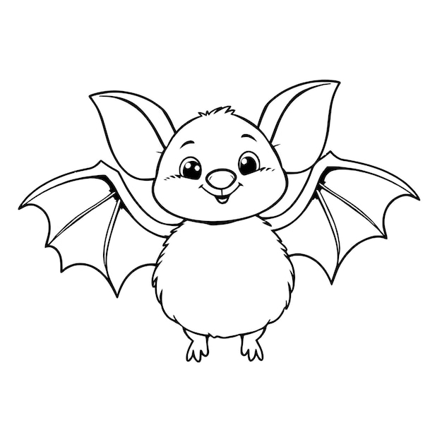 Ilustração vetorial de desenho de morcego Para colorir