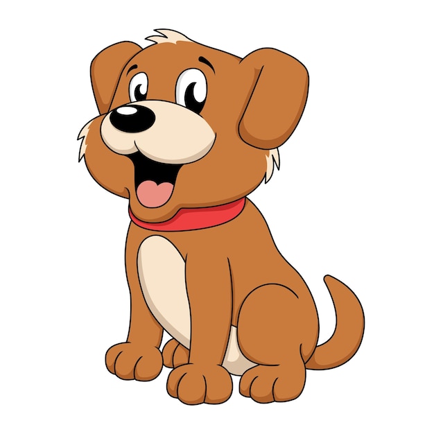 Ilustração vetorial de desenhos animados de cachorrinhos bonitos