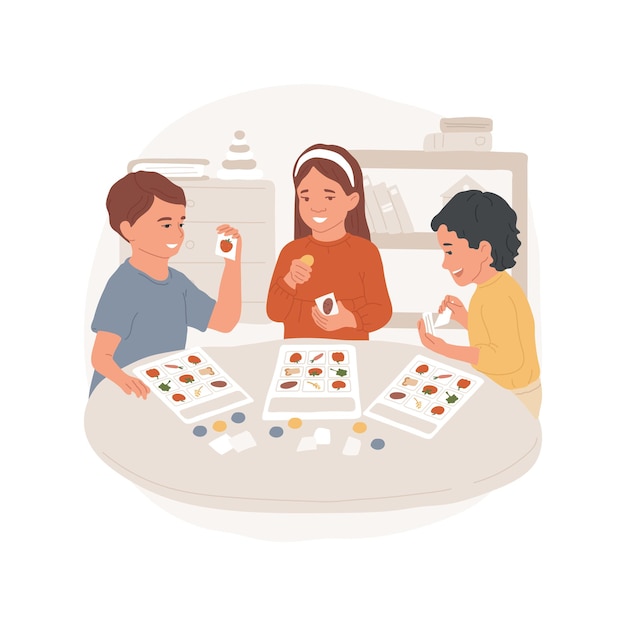 Ilustração vetorial de desenhos animados isolados de bingo