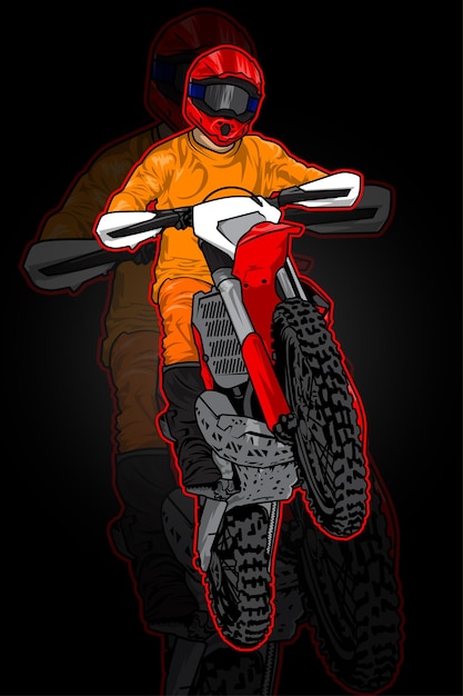 Vetor ilustração vetorial de desenhos de motocicleta de motocross