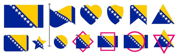 ilustração vetorial de design de bandeira da bósnia e herzegovina