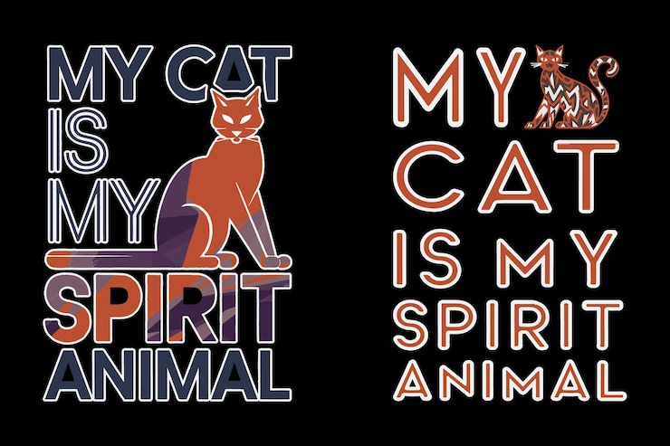 Vetor ilustração vetorial de design de camiseta de gato para animais de estimação