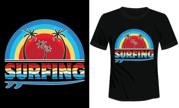 Vetor ilustração vetorial de design de camiseta de surf