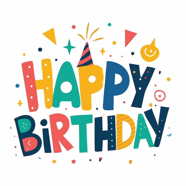Ilustração vetorial de design de cartão de felicitações de aniversário