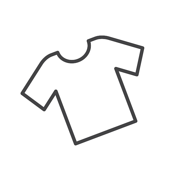 Ilustração vetorial de design de contorno simples de ícone de camiseta