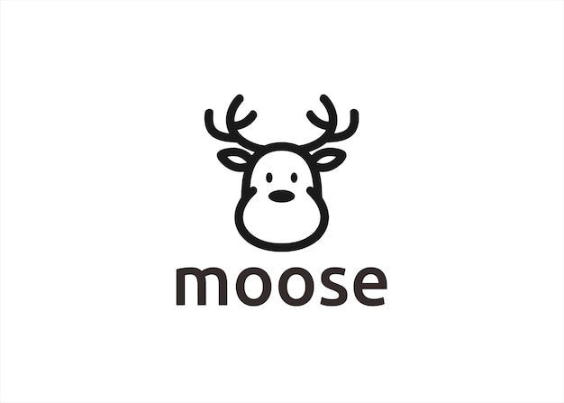 ilustração vetorial de design de logotipo de alce