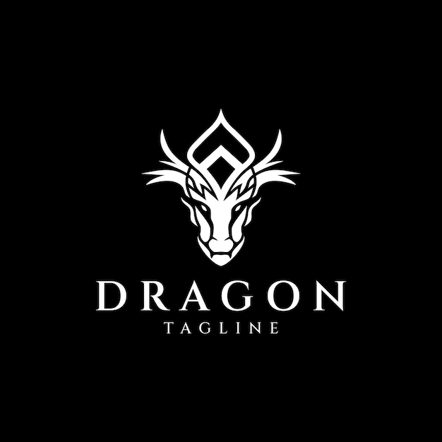 Ilustração vetorial de design de logotipo de cabeça de dragão