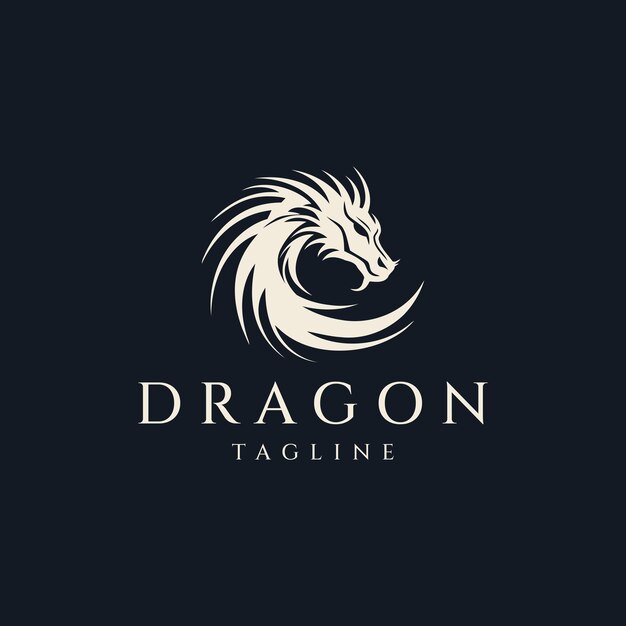 Vetor ilustração vetorial de design de logotipo de cabeça de dragão