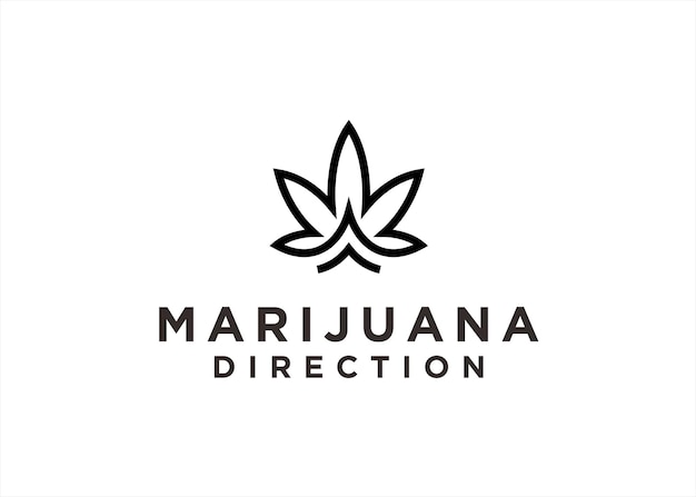 Ilustração vetorial de design de logotipo de cannabis