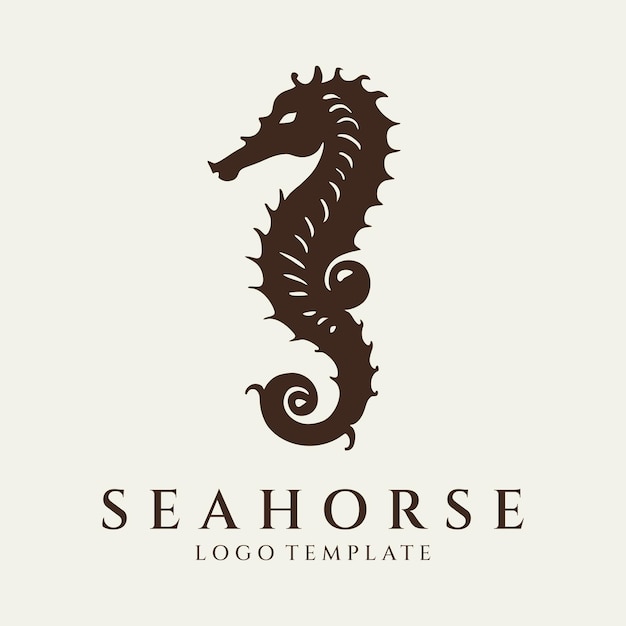 Ilustração vetorial de design de logotipo de cavalo marinho