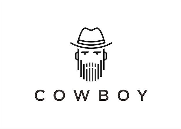 Ilustração vetorial de design de logotipo de cowboy