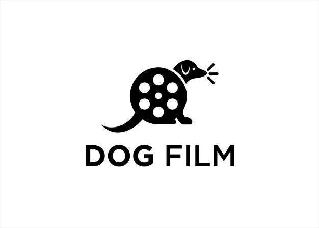 Ilustração vetorial de design de logotipo de filme de cachorro