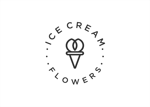 Vetor ilustração vetorial de design de logotipo de flor de sorvete